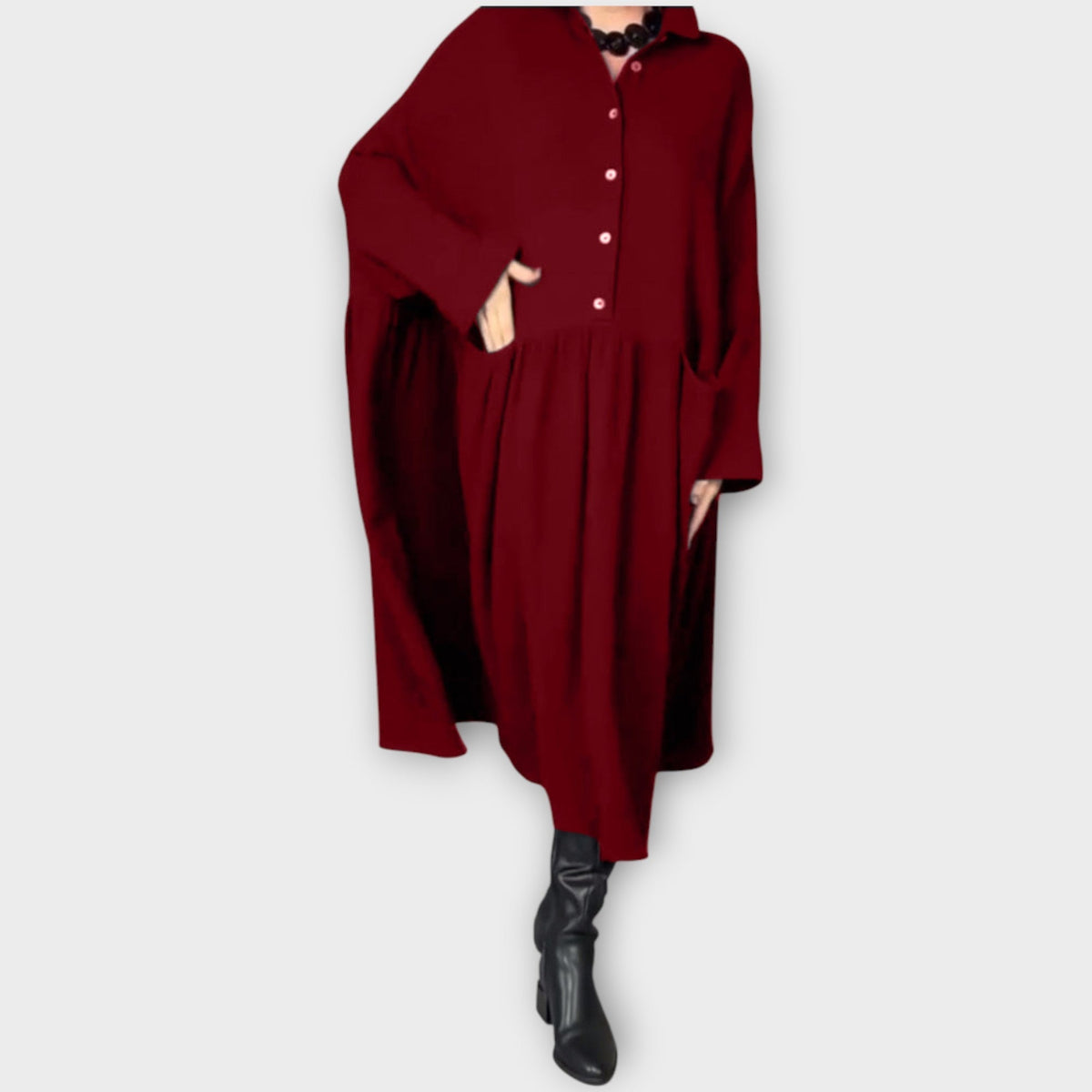 Classic Button-Down Midi Dress