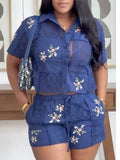 Embroidered Eyelet Co-Ord Set