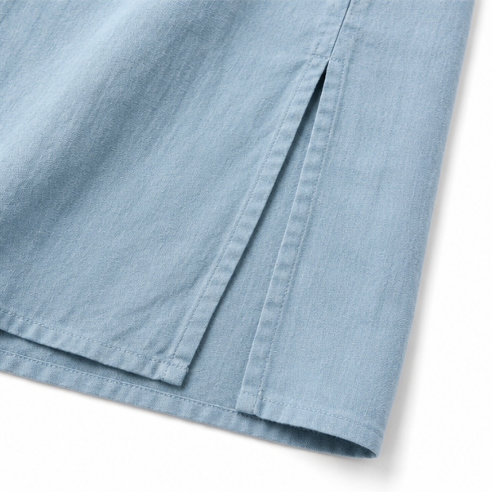 Solventa – Women's Linen-Look Maxi Shirt Dress with Pockets