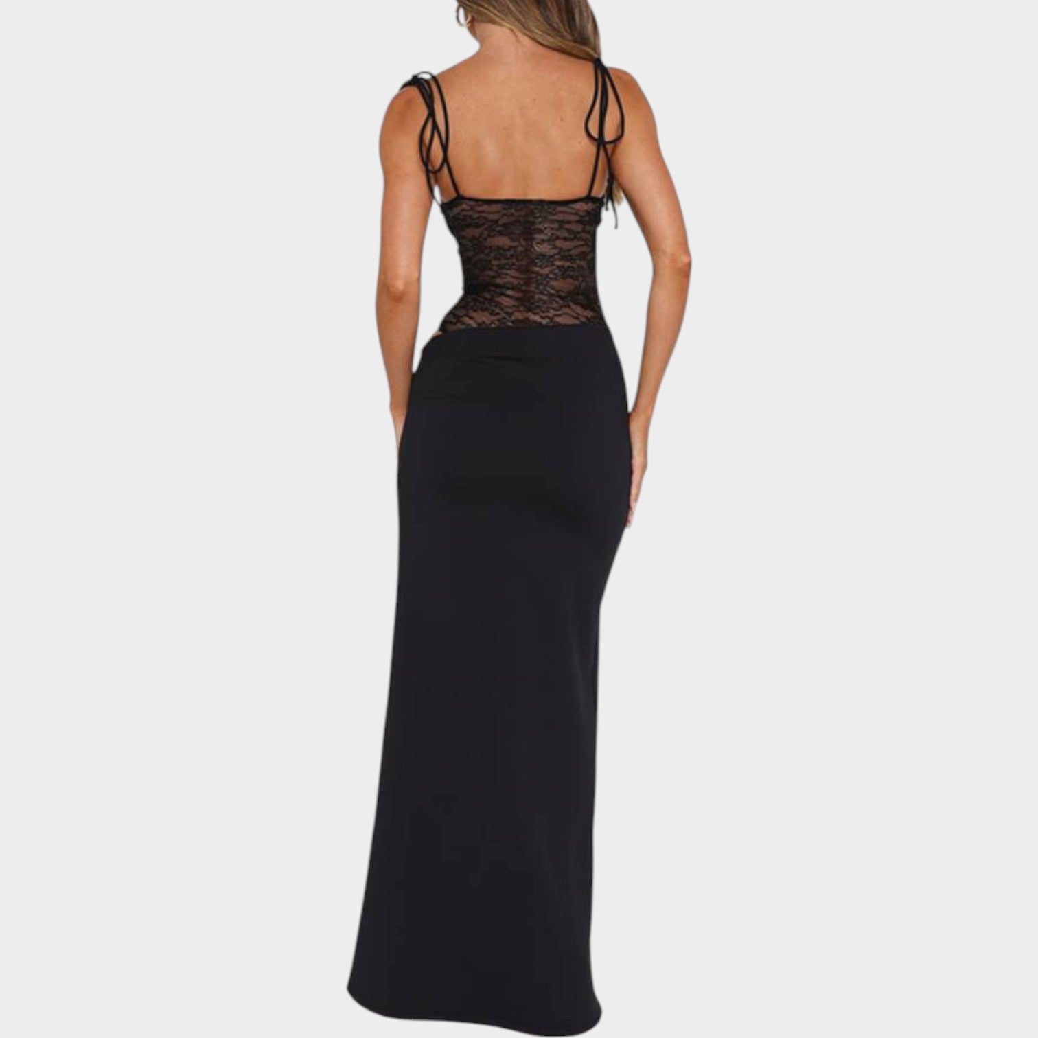 Lace Panel Bodycon Maxi Dress