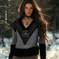 Women's Viking Style Knitted Jacquard V-neck Sweater