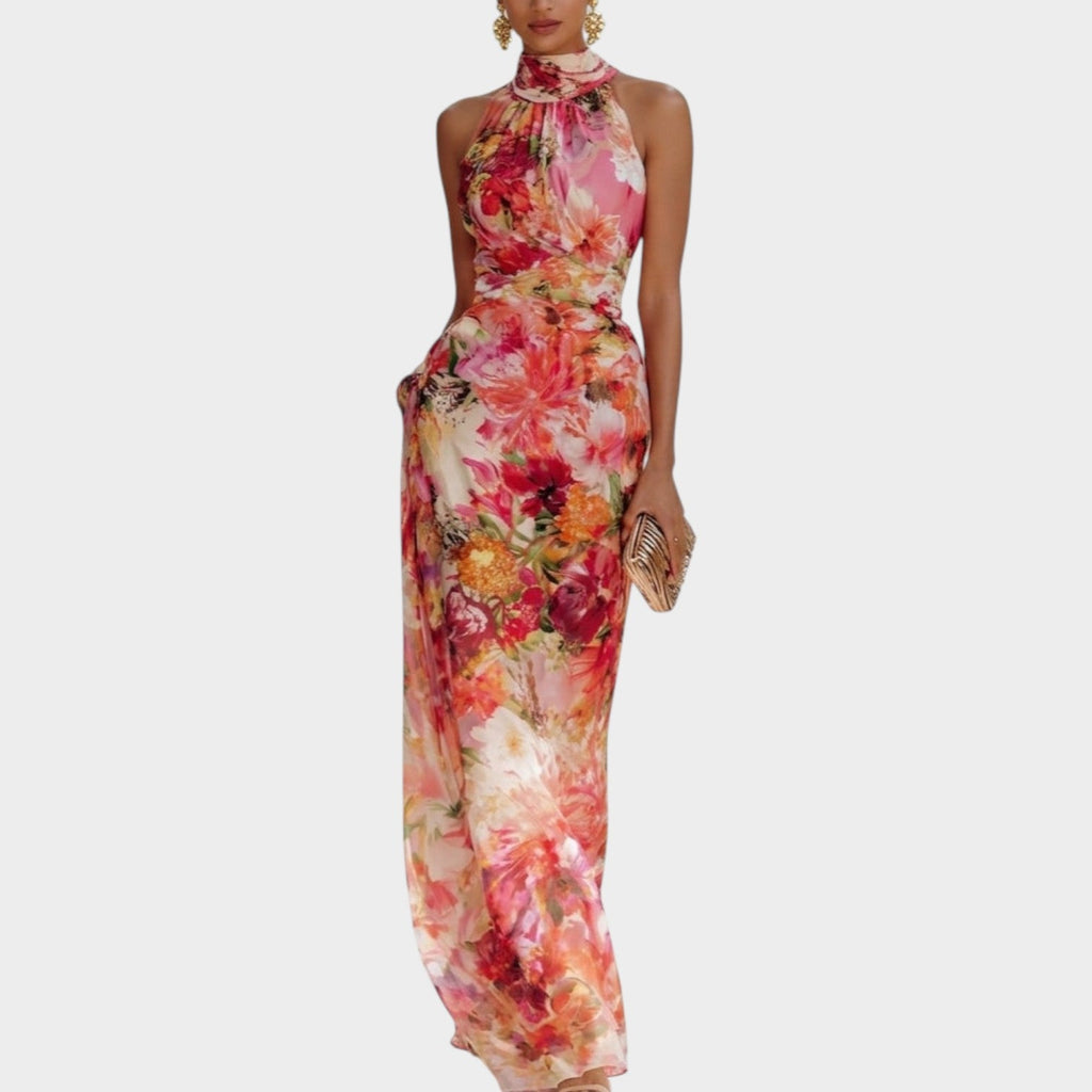 Floral Halter Maxi Dress