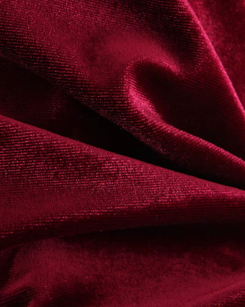 Bustier A Line Velvet Dress Burgundy