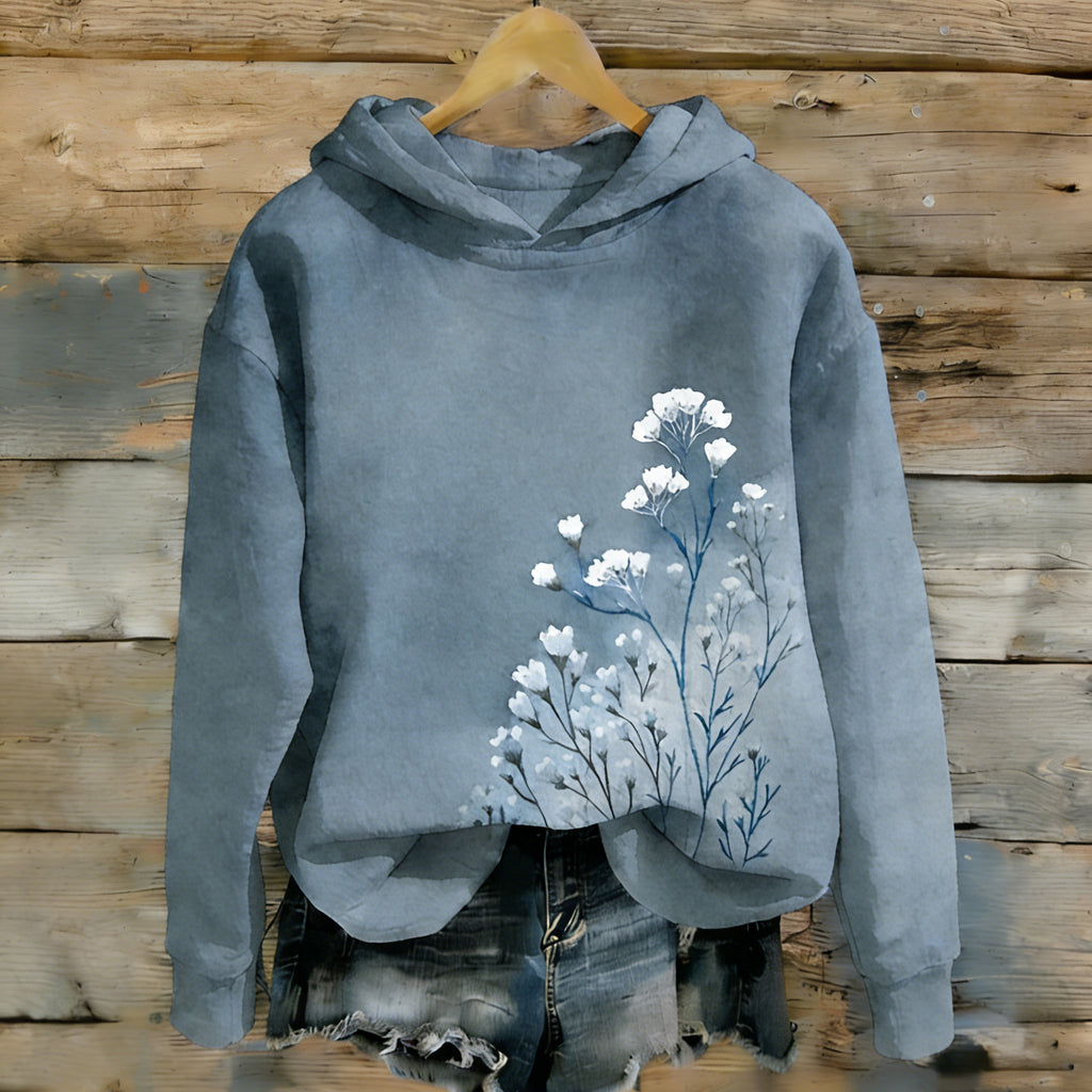 Women's Japanese-style Floral Print Casual Sweatshirt