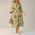 Serenza – Women's Vintage Tapestry Plus-Size Midi Dress