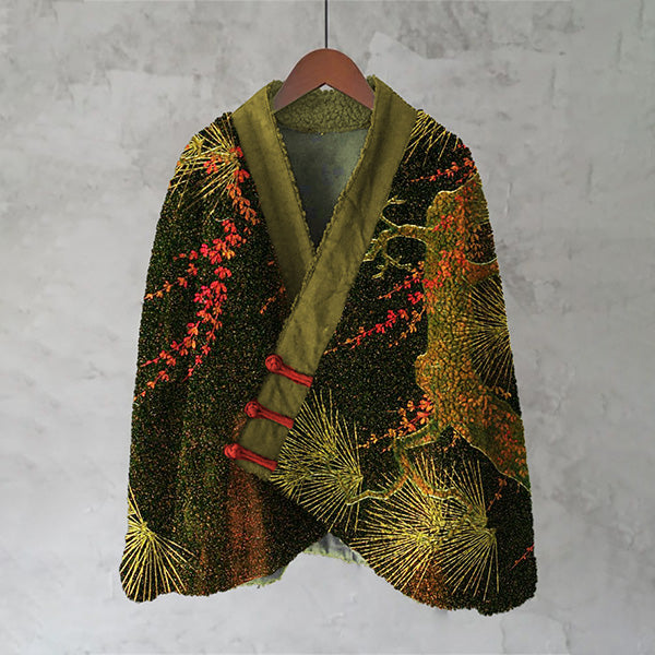 Japanese Pine Needle & Flower Pattern Ladies' Kimono
