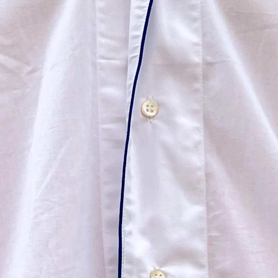 Massi Oversized Piping Shirt - French Resort Mid-Length Blouse | Dadihouse