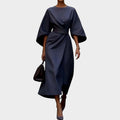Modern Elegance Belted Midi Dress