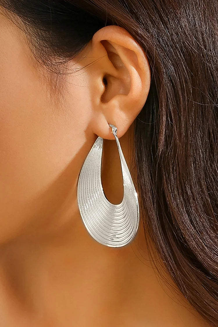 Alloy Geometric Figure Arc-Shaped Dangle Earrings