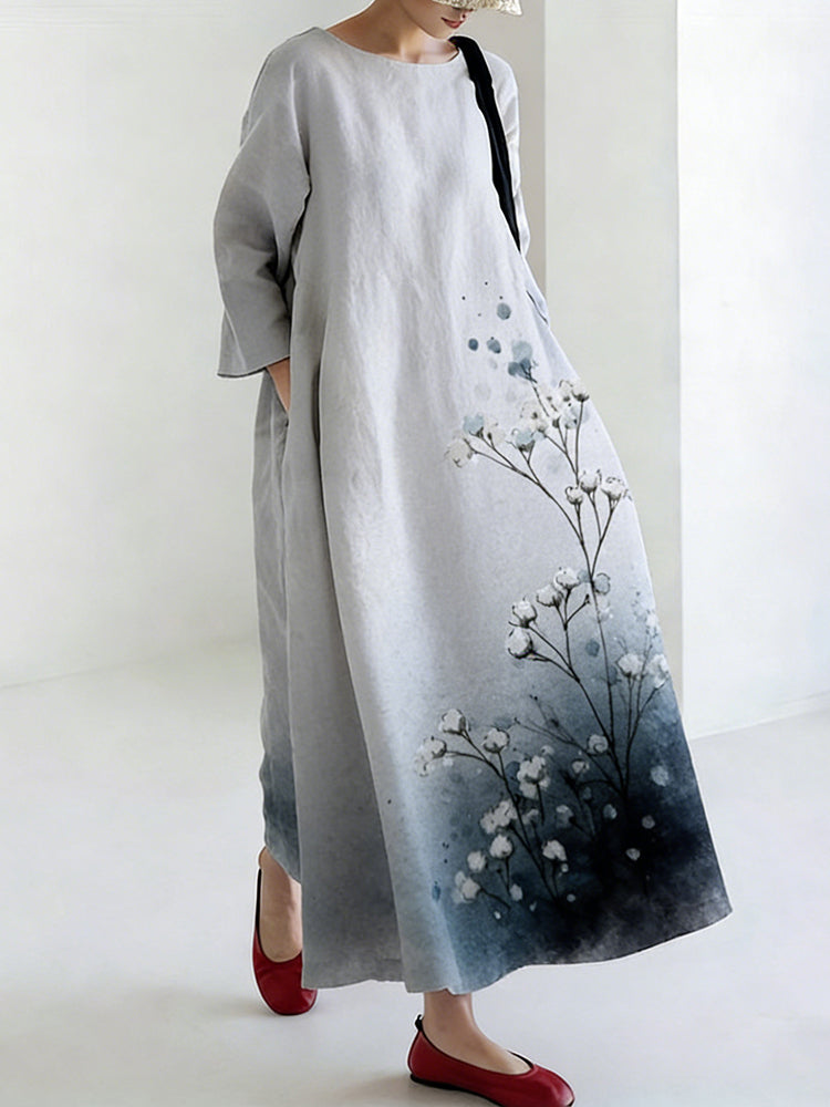 Women's Japanese-style Tie-dye Floral Print Dress