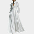 Striped Button-Down Maxi Dress