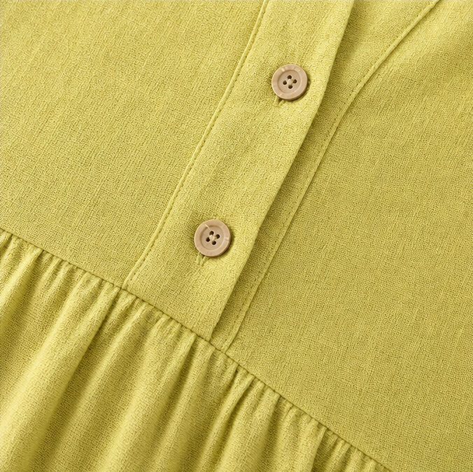 Marelle – Tiered V-Neck Linen-Look Mini Dress with Collar
