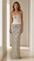 Stunning Sequin Embellished Strapless Evening Gown