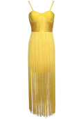 Bustier Tassel Maxi Dress Yellow