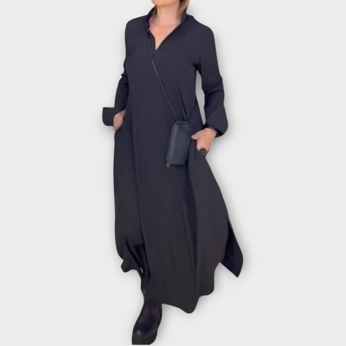 Relaxed Collar Maxi Dress
