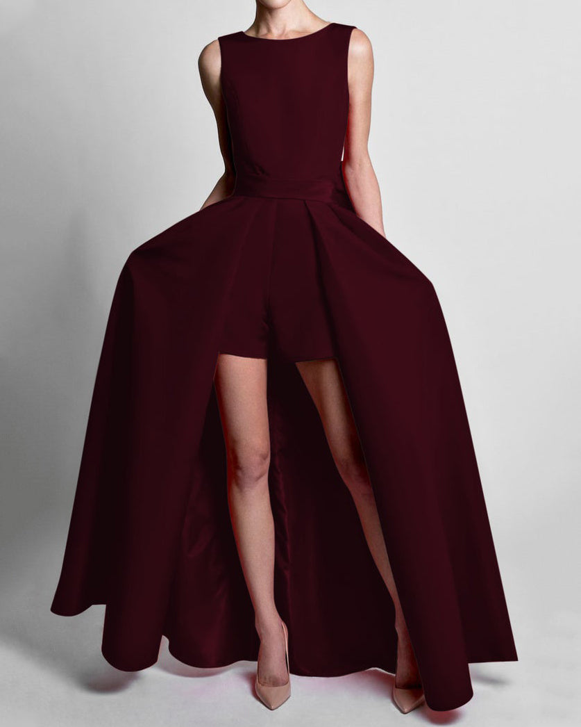 Jumpsuit Swing Panel Skirt with Bow ladies