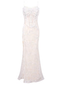 Lace Corset Maxi Dress White