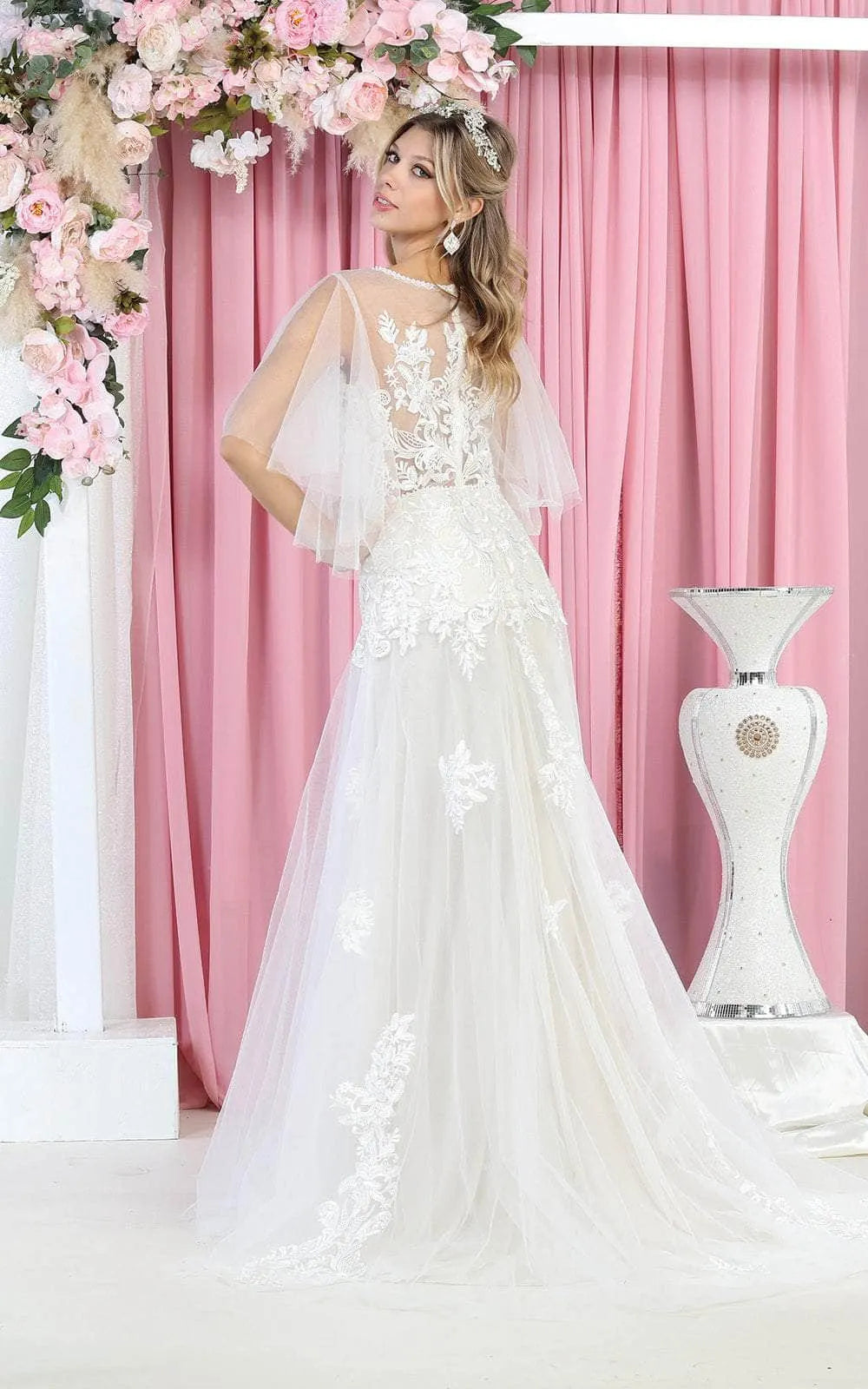 May Queen RQ7922 - Sheer Embroidered Bridal Gown
