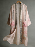 Women's Japanese-style Octopus And Calligraphy Art Embroidered Kimono