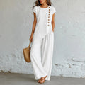 Elovena – Asymmetric Hem Matching Set with Wide-Leg Pants