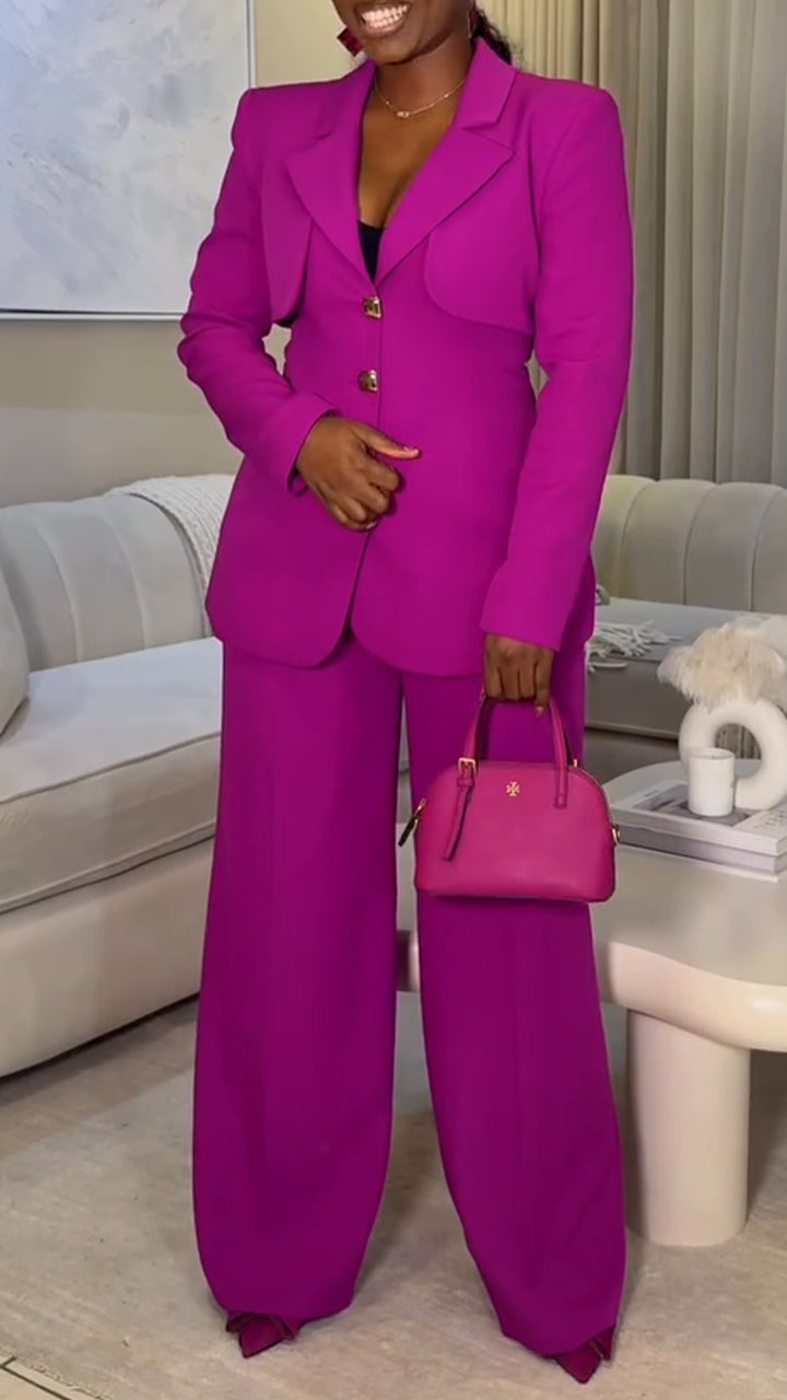 Women Collar Jacket + Pants Temperament Commuting Suit