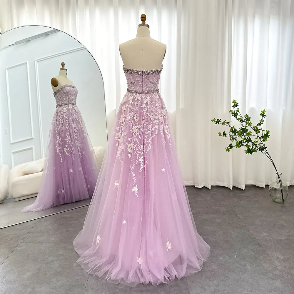 Dreamy Vow Olive Green Luxury Dubai Evening Dresses for Women Wedding Party Elegant Arabic Strapless Formal Prom Gowns 380
