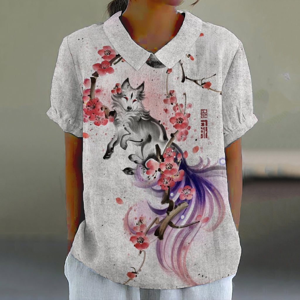 Stylish Fox Art Pattern Women's T-Shirt