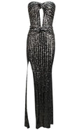 Strapless Sequin Maxi Dress Titanium