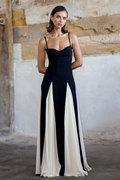 TIMELESS ELEGANCE PANELLED TULLE A-LINE SLIP MAXI DRESS