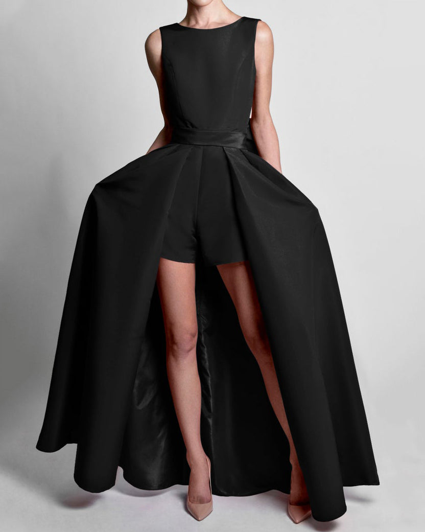 Jumpsuit Swing Panel Skirt with Bow ladies