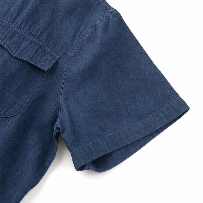 Marielle – Tiered Button-Front Denim-like Maxi Dress with Pockets