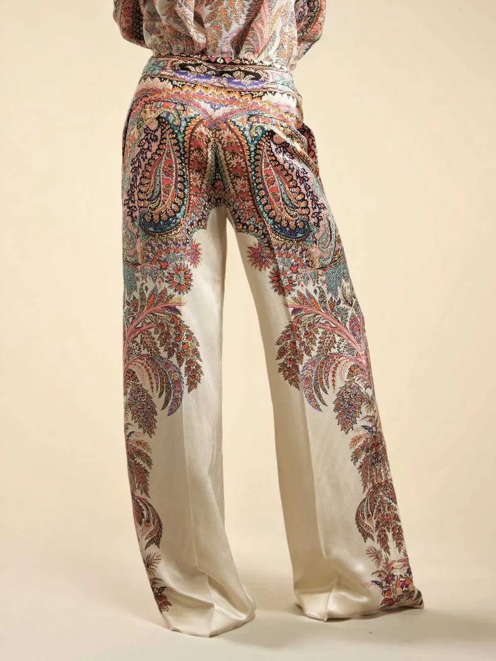 Exquisite Vintage Paisley Print Ruffled Shirt