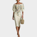 Elegant Off-Shoulder Embroidered Dress