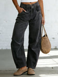 Women's Solid-color Loose-fit Casual Trousers