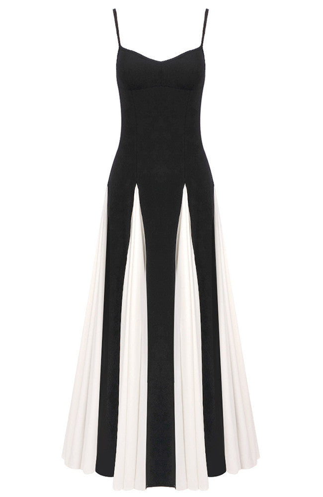 Skater Maxi Dress Black White
