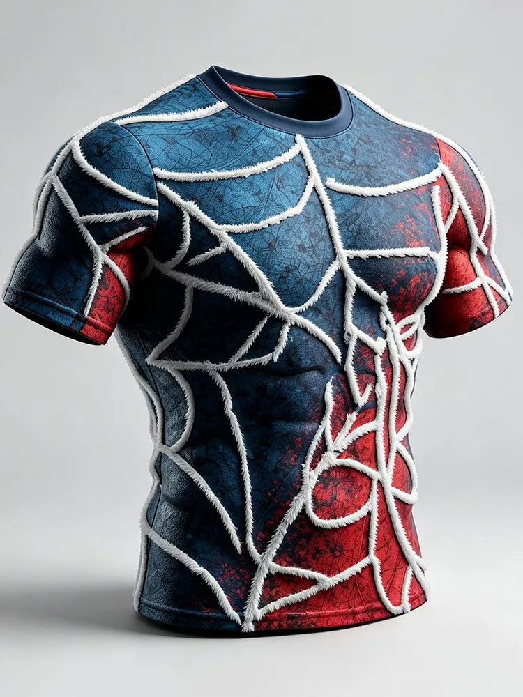 Men's Halloween Spider-inspired Art Print Casual Crew Neck T-shirt