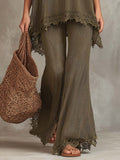 Bohemian Style Flared Hem Knit Pants